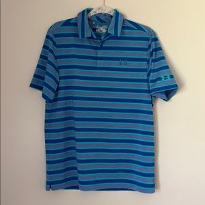 Striped Under Armor Golf Polo